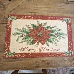 Merry Christmas Placemats With Shimmering Thread - Set of Six (6)
